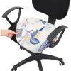 imageSmiry Stretch Printed Office Computer Chair Covers Universal Washable Removable Desk Rotating Chair Slipcovers Protector Seat  Backrest Cover  BlackBeige