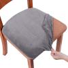 imageSmiry Velvet Seat Covers for Dining Room Chair Set of 2 Stretch Fit Removable Washable Chair Seat Cushion Protector Slipcovers with Ties Light GreyGrey