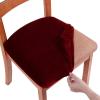 imageSmiry Velvet Seat Covers for Dining Room Chair Set of 2 Stretch Fit Removable Washable Chair Seat Cushion Protector Slipcovers with Ties Light GreyWine Red