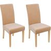 imageSmiry Velvet Stretch Chair Covers for Dining Room Set of 2 Soft Fit Removable Washable Kitchen Parsons Chair Slipcover Protector BeigeBeige