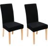 imageSmiry Velvet Stretch Chair Covers for Dining Room Set of 2 Soft Fit Removable Washable Kitchen Parsons Chair Slipcover Protector BeigeBlack