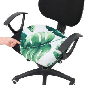 imageSmiry Printed Office Computer Chair Seat Covers Stretch Fit Universal Desk Rotating Chair Cover Washable Removable Seat Cushion Protectors  BeigeGreen