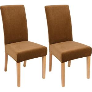 imageSmiry Velvet Stretch Chair Covers for Dining Room Set of 2 Soft Fit Removable Washable Kitchen Parsons Chair Slipcover Protector BeigeCamel