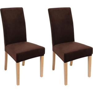 imageSmiry Velvet Stretch Chair Covers for Dining Room Set of 2 Soft Fit Removable Washable Kitchen Parsons Chair Slipcover Protector BeigeCoffee