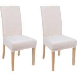 imageSmiry Velvet Stretch Chair Covers for Dining Room Set of 2 Soft Fit Removable Washable Kitchen Parsons Chair Slipcover Protector BeigeCream