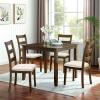 imageSmiry Seat Covers for Dining Room Chairs Set of 4 Stretch Jacquard Dining Chair Covers Removable Washable Slipcovers Protector BeigeBeige