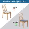 imageSmiry Seat Covers for Dining Room Chairs Set of 4 Stretch Jacquard Dining Chair Covers Removable Washable Slipcovers Protector BeigeGrey