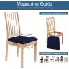 imageSmiry Seat Covers for Dining Room Chairs Set of 4 Stretch Jacquard Dining Chair Covers Removable Washable Slipcovers Protector BeigeNavy Blue