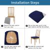 imageSmiry Seat Covers for Dining Room Chairs Set of 4 Stretch Jacquard Dining Chair Covers Removable Washable Slipcovers Protector BeigeNavy Blue