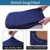 imageSmiry Seat Covers for Dining Room Chairs Set of 4 Stretch Jacquard Dining Chair Covers Removable Washable Slipcovers Protector BeigeNavy Blue