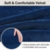 imageSmiry Velvet Stretch Chair Covers for Dining Room Set of 6 Soft Fit Removable Washable Kitchen Parsons Chair Slipcover Protector BeigeFederal Blue