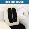 imageSmiry Waterproof Couch Cushion Covers Stretch Jacquard Thick Sofa Cushion Covers Washable Seat Slipcover Elastic Furniture Protector for Pets Kid 2PC CamelBeige