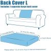 imageSmiry Waterproof Couch Cushion Covers Stretch Jacquard Thick Sofa Cushion Covers Washable Seat Slipcover Elastic Furniture Protector for Pets Kid 2PC CamelBeige