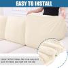 imageSmiry Waterproof Couch Cushion Covers Stretch Jacquard Thick Sofa Cushion Covers Washable Seat Slipcover Elastic Furniture Protector for Pets Kid 2PC CamelBeige