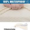 imageSmiry Waterproof Couch Cushion Covers Stretch Jacquard Thick Sofa Cushion Covers Washable Seat Slipcover Elastic Furniture Protector for Pets Kid 2PC CamelBeige