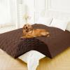 imageSmiry Waterproof Dog Bed Cover Blanket 40x50 Soft Reversible Pet Blanket Washable Leakproof Cats Dogs Couch Cover for Sofa Couch Furniture NavyBlueBrownChocolate