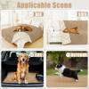 imageSmiry Waterproof Dog Bed Cover Blanket 40x50 Soft Reversible Pet Blanket Washable Leakproof Cats Dogs Couch Cover for Sofa Couch Furniture NavyBlueCamelBeige