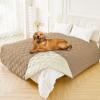 imageSmiry Waterproof Dog Bed Cover Blanket 40x50 Soft Reversible Pet Blanket Washable Leakproof Cats Dogs Couch Cover for Sofa Couch Furniture NavyBlueCamelBeige