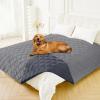 imageSmiry Waterproof Dog Bed Cover Blanket 40x50 Soft Reversible Pet Blanket Washable Leakproof Cats Dogs Couch Cover for Sofa Couch Furniture NavyBlueGreyDark Grey