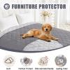 imageSmiry Waterproof Dog Bed Cover Blanket 40x50 Soft Reversible Pet Blanket Washable Leakproof Cats Dogs Couch Cover for Sofa Couch Furniture NavyBlueGreyLight Grey