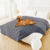 imageSmiry Waterproof Dog Bed Cover Blanket 40x50 Soft Reversible Pet Blanket Washable Leakproof Cats Dogs Couch Cover for Sofa Couch Furniture NavyBlueGreyDark Grey