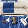 imageSmiry Waterproof Dog Bed Cover Blanket Soft Reversible Pet Blanket Washable Leakproof Cats Dogs Couch Cover for Sofa Couch Furniture 30x70 Inch TaupeBeigeNavyBlue