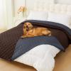 imageSmiry Waterproof Dog Bed Cover Blanket Soft Reversible Pet Blanket Washable Leakproof Cats Dogs Couch Cover for Sofa Couch Furniture 30x70 Inch TaupeBeigeChocolateDark Grey