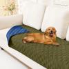 imageSmiry Waterproof Dog Bed Cover Blanket Soft Reversible Pet Blanket Washable Leakproof Cats Dogs Couch Cover for Sofa Couch Furniture 30x70 Inch TaupeBeigeGreenNavy