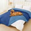 imageSmiry Waterproof Dog Bed Cover Blanket Soft Reversible Pet Blanket Washable Leakproof Cats Dogs Couch Cover for Sofa Couch Furniture 30x70 Inch TaupeBeigeNavyBlue