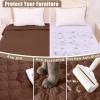 imageSmiry Waterproof Dog Bed Cover Blanket Soft Reversible Pet Blanket Washable Leakproof Cats Dogs Couch Cover for Sofa Couch Furniture 30x70 Inch TaupeBeigeBrownChocolate