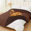 imageSmiry Waterproof Dog Bed Cover Blanket Soft Reversible Pet Blanket Washable Leakproof Cats Dogs Couch Cover for Sofa Couch Furniture 30x70 Inch TaupeBeigeBrownChocolate