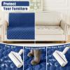 imageSmiry Waterproof Dog Bed Cover Blanket Soft Reversible Pet Blanket Washable Leakproof Cats Dogs Couch Cover for Sofa Couch Furniture 30x70 Inch TaupeBeigeNavyBlue