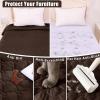 imageSmiry Waterproof Dog Bed Cover Blanket Soft Reversible Pet Blanket Washable Leakproof Cats Dogs Couch Cover for Sofa Couch Furniture 30x70 Inch TaupeBeigeChocolateDark Grey