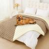 imageSmiry Waterproof Dog Bed Cover Blanket Soft Reversible Pet Blanket Washable Leakproof Cats Dogs Couch Cover for Sofa Couch Furniture 30x70 Inch TaupeBeigeCamelBeige