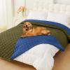 imageSmiry Waterproof Dog Bed Cover Blanket Soft Reversible Pet Blanket Washable Leakproof Cats Dogs Couch Cover for Sofa Couch Furniture 30x70 Inch TaupeBeigeGreenNavy