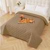 imageSmiry Waterproof Dog Blanket 30x53 Inch Soft Pet Bed Cover Reversible Washable Sofa Couch Furniture Protector for Small Medium Large Dog Puppy Cat GreyDark GreyCamelBeige