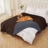 imageSmiry Waterproof Dog Blanket 30x53 Inch Soft Pet Bed Cover Reversible Washable Sofa Couch Furniture Protector for Small Medium Large Dog Puppy Cat GreyDark GreyChocolateDark Grey