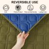 imageSmiry Waterproof Dog Blanket 30x53 Inch Soft Pet Bed Cover Reversible Washable Sofa Couch Furniture Protector for Small Medium Large Dog Puppy Cat GreyDark GreyGreenNavy