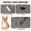imageSmiry Waterproof Dog Blanket 30x53 Inch Soft Pet Bed Cover Reversible Washable Sofa Couch Furniture Protector for Small Medium Large Dog Puppy Cat GreyDark GreyGreyDark Grey