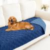 imageSmiry Waterproof Dog Blanket 30x53 Inch Soft Pet Bed Cover Reversible Washable Sofa Couch Furniture Protector for Small Medium Large Dog Puppy Cat GreyDark GreyNavyBlue