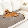 imageSmiry Waterproof Dog Blanket 30x53 Inch Soft Pet Bed Cover Reversible Washable Sofa Couch Furniture Protector for Small Medium Large Dog Puppy Cat GreyDark GreyTaupeBeige