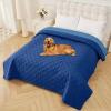 imageSmiry Waterproof Dog Blanket 30x53 Inch Soft Pet Bed Cover Reversible Washable Sofa Couch Furniture Protector for Small Medium Large Dog Puppy Cat GreyDark GreyNavyBlue