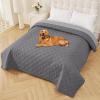imageSmiry Waterproof Dog Blanket 30x53 Inch Soft Pet Bed Cover Reversible Washable Sofa Couch Furniture Protector for Small Medium Large Dog Puppy Cat GreyDark GreyGreyLight Grey