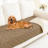 imageSmiry Waterproof Dog Blanket 30x53 Inch Soft Pet Bed Cover Reversible Washable Sofa Couch Furniture Protector for Small Medium Large Dog Puppy Cat GreyDark GreyCamelBeige