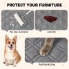 imageSmiry Waterproof Dog Blanket 30x53 Inch Soft Pet Bed Cover Reversible Washable Sofa Couch Furniture Protector for Small Medium Large Dog Puppy Cat GreyDark GreyGreyLight Grey