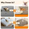 imageSmiry Waterproof Dog Blanket 30x53 Inch Soft Pet Bed Cover Reversible Washable Sofa Couch Furniture Protector for Small Medium Large Dog Puppy Cat GreyDark GreyTaupeBeige
