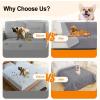 imageSmiry Waterproof Dog Blanket 30x53 Inch Soft Pet Bed Cover Reversible Washable Sofa Couch Furniture Protector for Small Medium Large Dog Puppy Cat GreyDark GreyGreyLight Grey