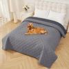 imageSmiry Waterproof Dog Blanket 30x53 Inch Soft Pet Bed Cover Reversible Washable Sofa Couch Furniture Protector for Small Medium Large Dog Puppy Cat GreyDark GreyGreyDark Grey