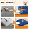 imageSmiry Waterproof Dog Blanket 30x53 Inch Soft Pet Bed Cover Reversible Washable Sofa Couch Furniture Protector for Small Medium Large Dog Puppy Cat GreyDark GreyNavyBlue