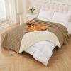 imageSmiry Waterproof Dog Blanket 30x53 Inch Soft Pet Bed Cover Reversible Washable Sofa Couch Furniture Protector for Small Medium Large Dog Puppy Cat GreyDark GreyCamelBeige